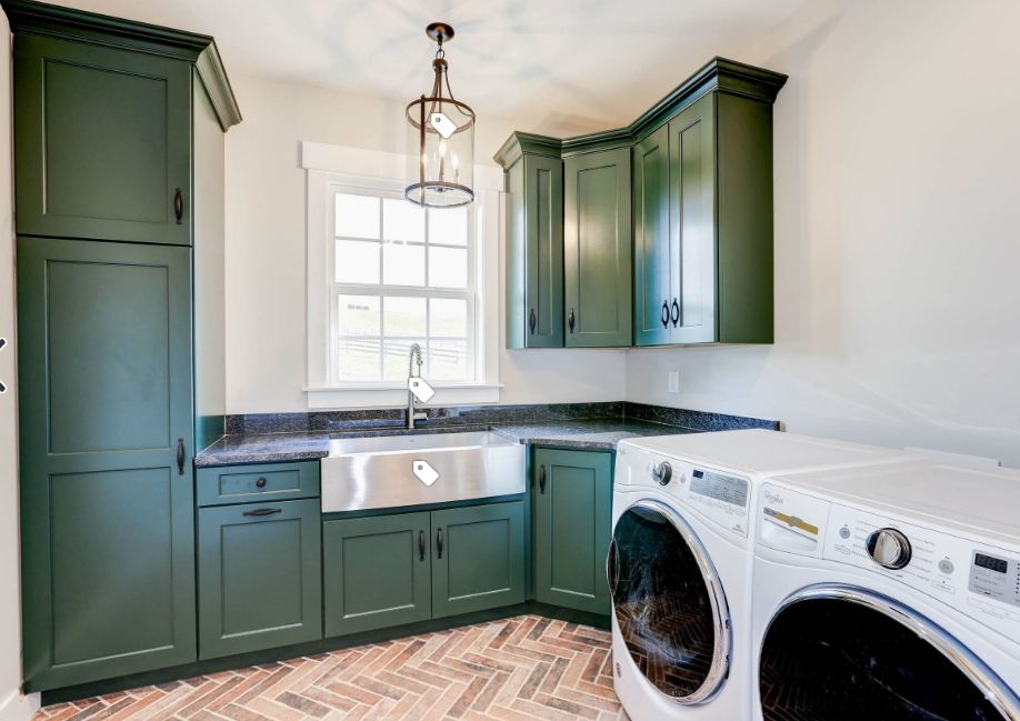成都鲁班装饰公司蓝绿灰的新洗衣房装修设计分享